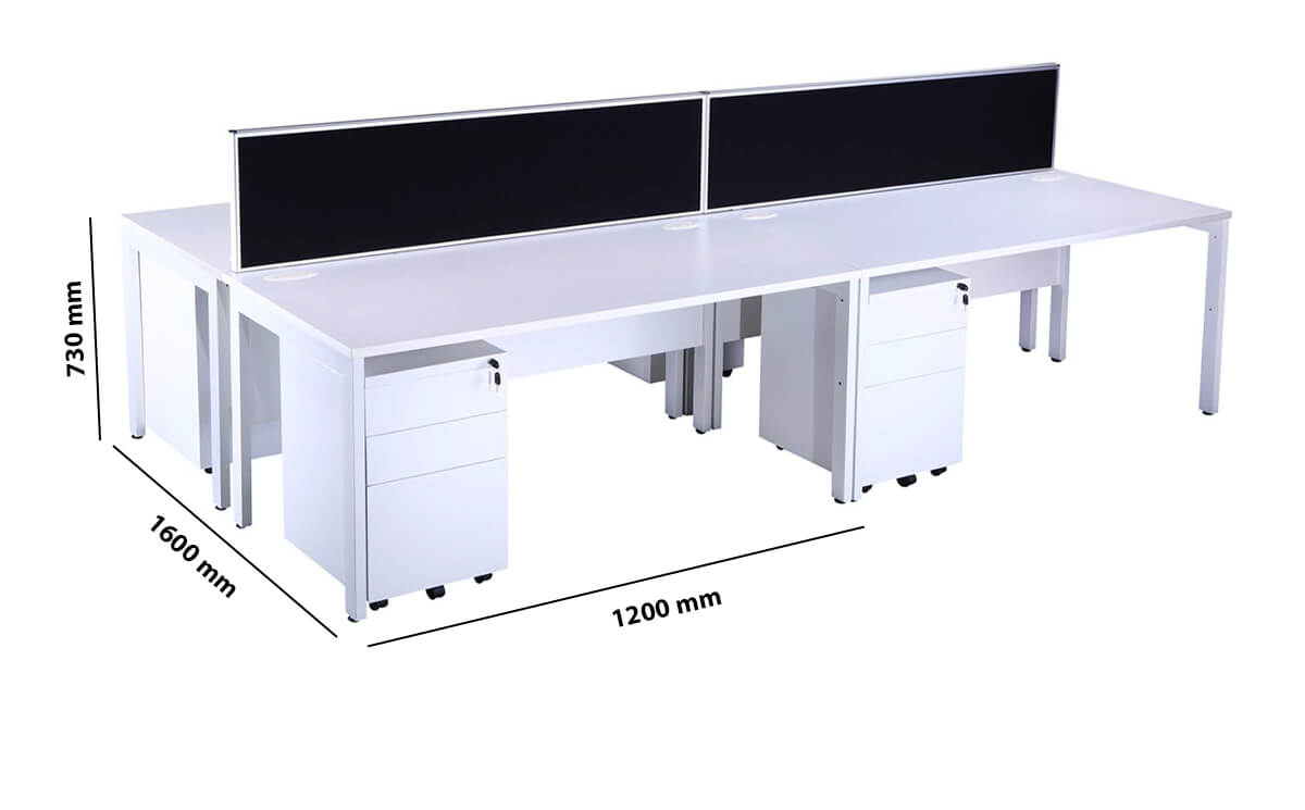 Madian Operational Office Desk For 2 And 4 Persons Main Image Dimension Image