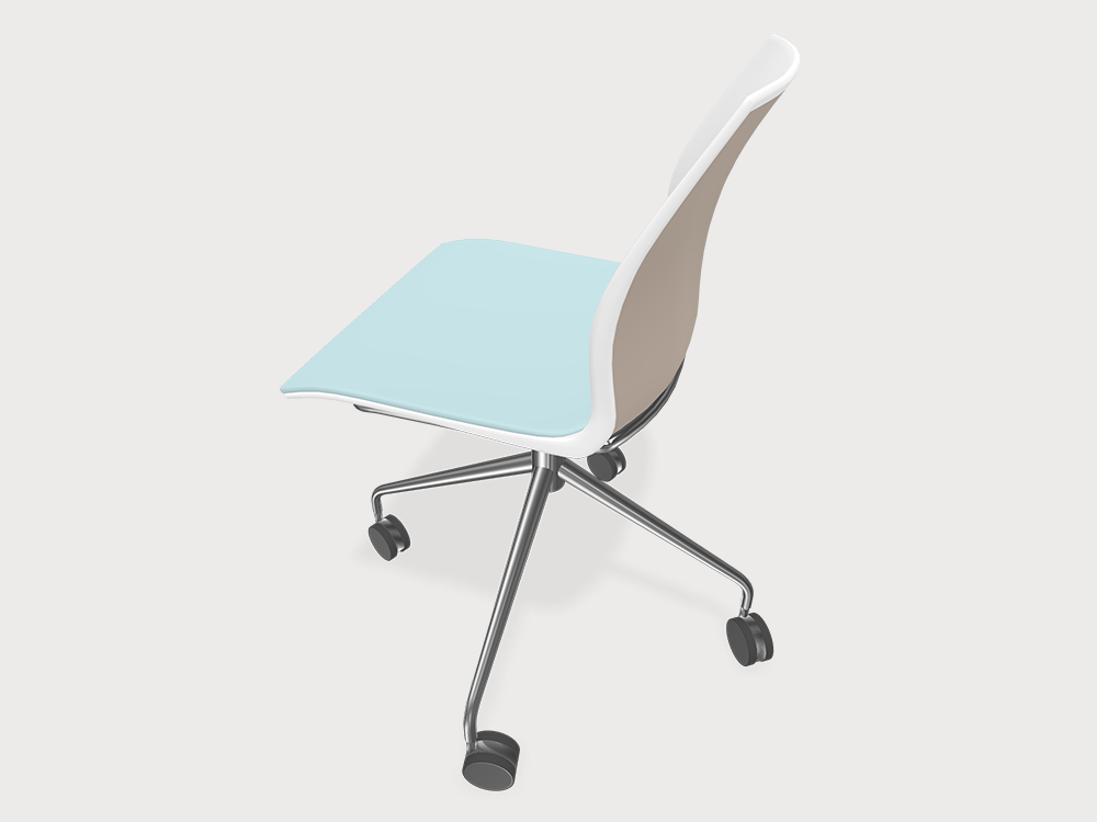 Nabeel Multi Purpose Without Arms Chair With Swivel Leg And Castors Chromed Frame Two Colour