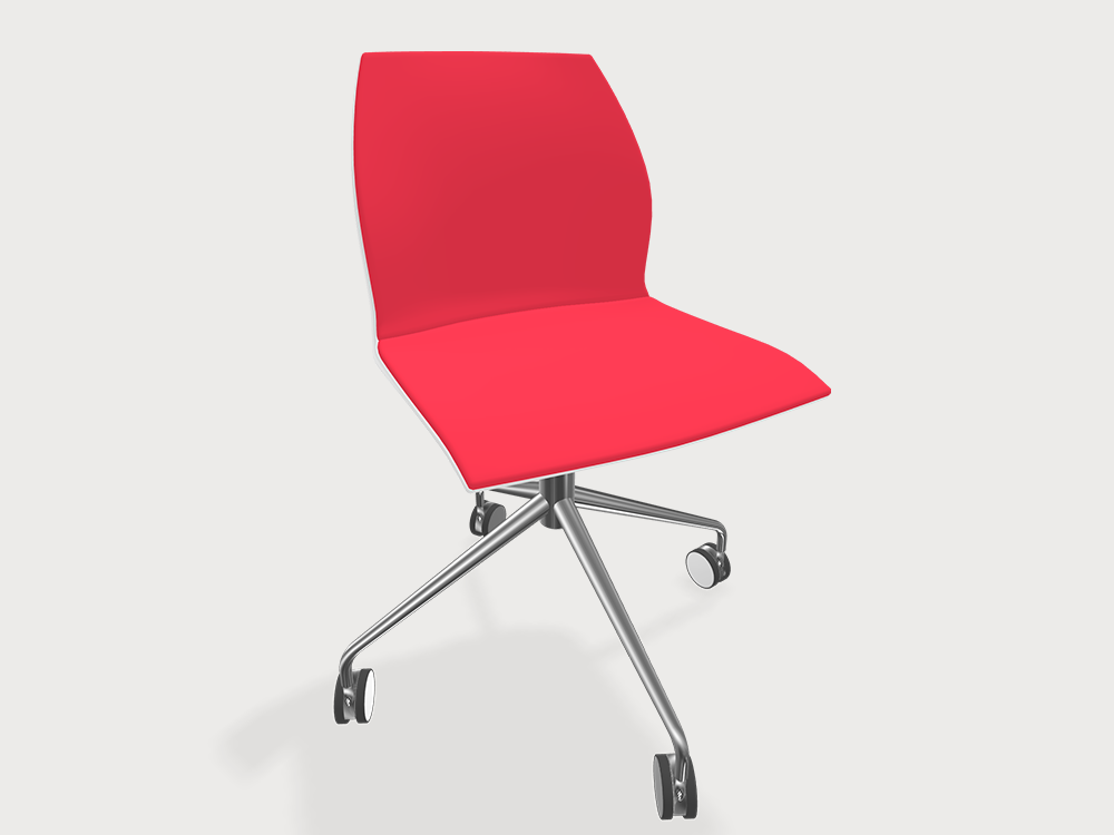 Nabeel Multi Purpose Without Arms Chair With Swivel Leg And Castors Chromed Frame