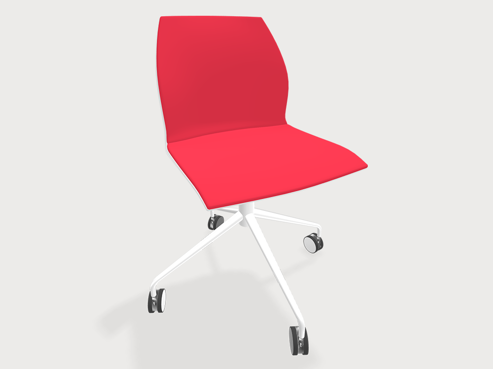 Nabeel Multi Purpose Without Arms Chair With Swivel Leg And Castors White Frame