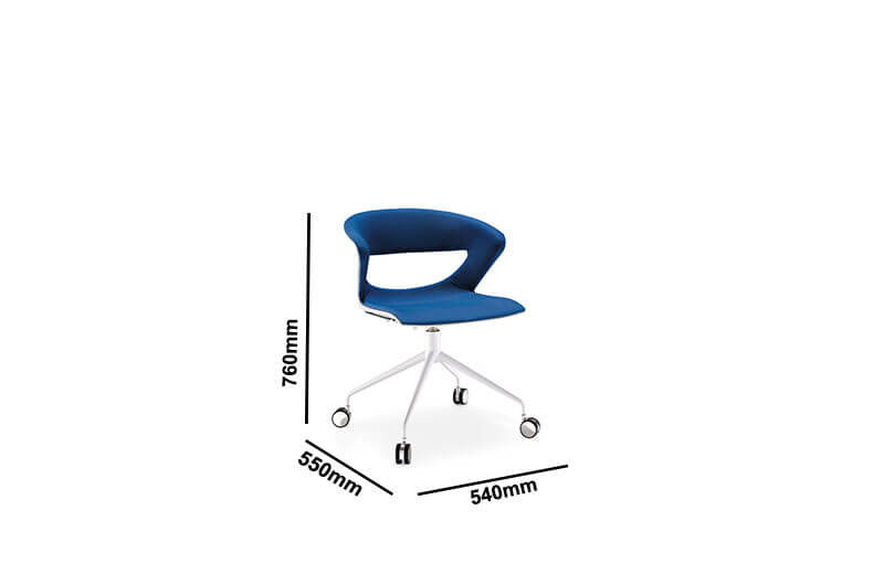Nachni 2 Stackable Swivel With Castors Leg Chair Size Img