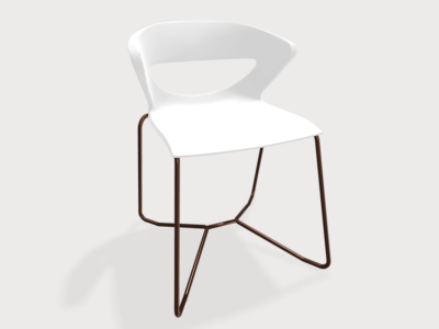Nieve Not Stackable Chair With Sled Leg Bronze Frame
