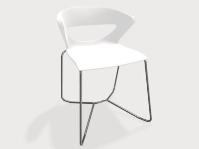 Nieve Not Stackable Chair With Sled Leg Chromed Frame