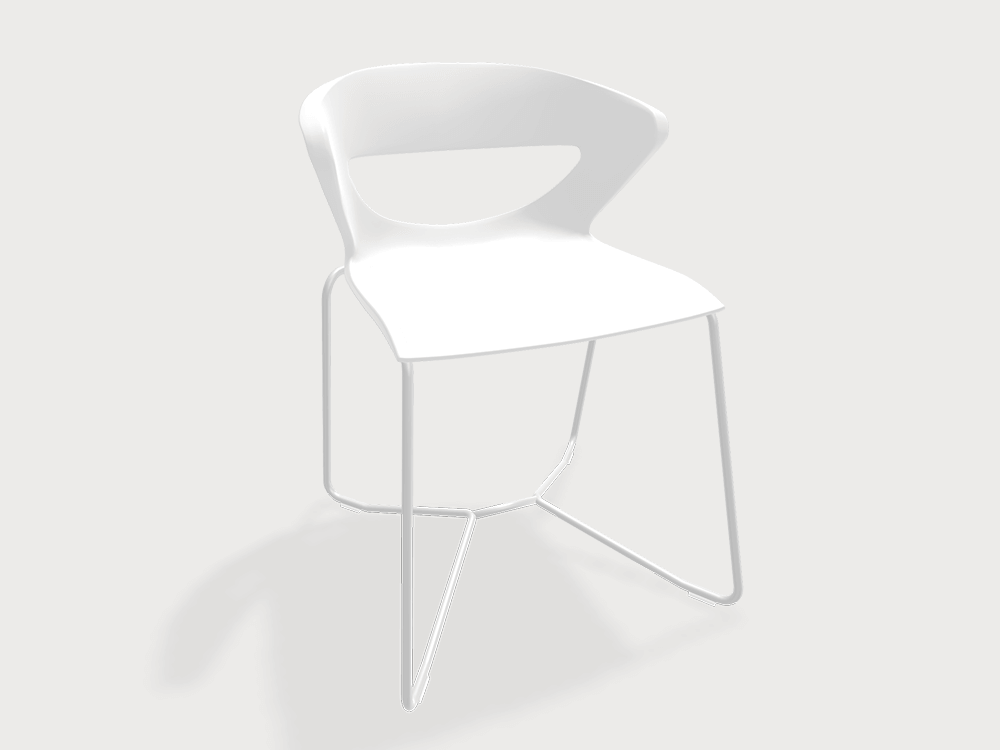 Nieve Not Stackable Chair With Sled Leg White Frame