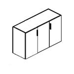 L1224 x D430 x H734 (3 Doors + 1 shelf)