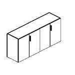 L1624 x D430 x H734 (4 Doors + 1 shelf)