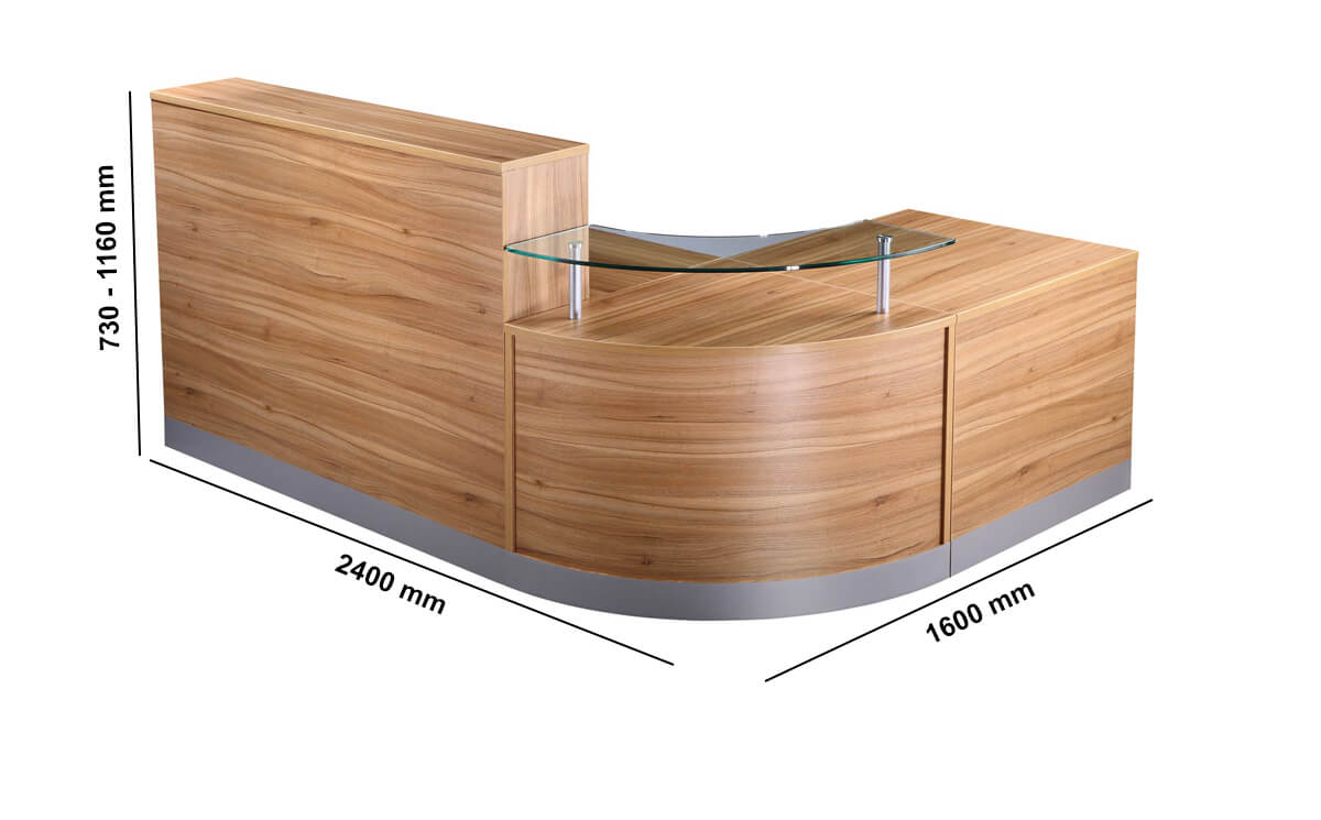 Macall L Shaped Reception Desk Dimension Image