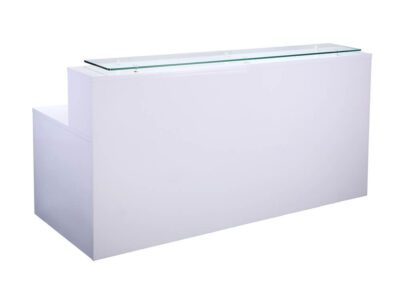 Macario White High Gloss Reception Desks 3