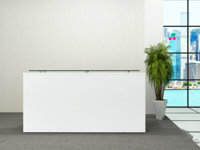 Macario White High Gloss Reception Desks