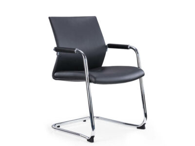 Macawi Black Faux Leather Meeting Chair