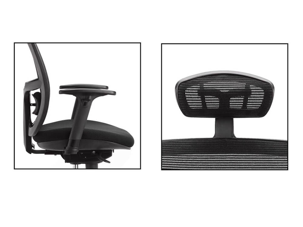 Madelief Black Mesh Operational Chair With Headrest 2