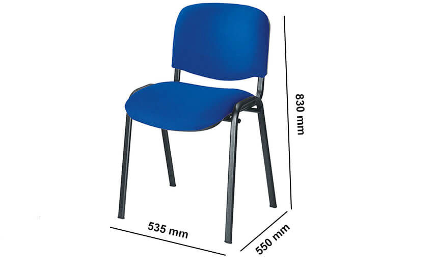 Madera Medium Back Black Frame Meeting Chair Dimension Image