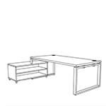 Desk with Open Credenza Unit