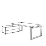 Desk with Drawer Credenza Unit