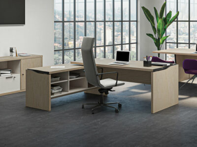 Naeva Executive Desk With Panel Legs And Optional Crdenza Unit