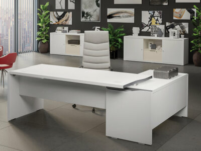 Naeva Executive Desk With Panel Legs And Optional Crdenza Unit 6