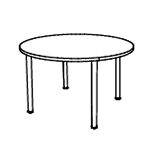 Round Table (Cylindrical Leg, 4 Persons)
