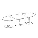 Medium Oval Shape Table (Trumpet Leg , 10 and 12 Persons)
