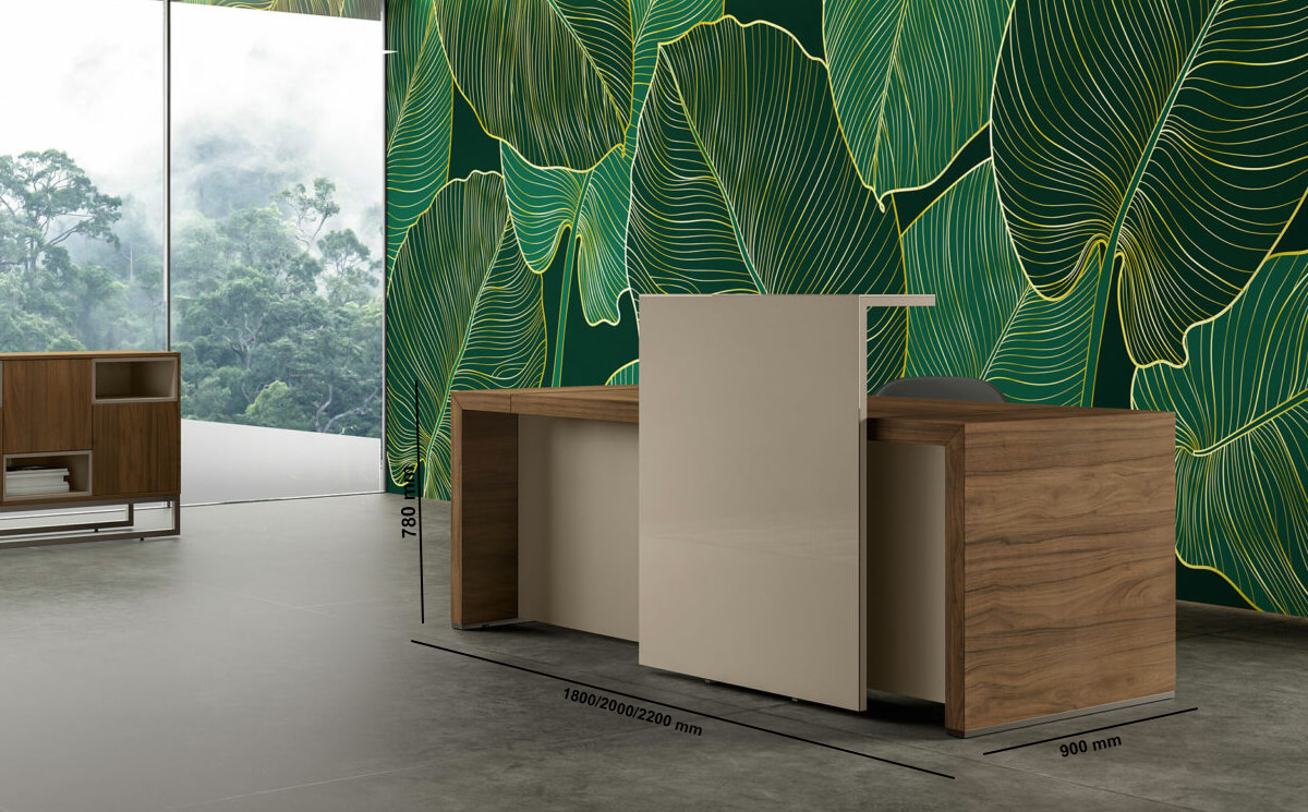Gianny 3 Reception Desk With Front Overhang Panel Size Img