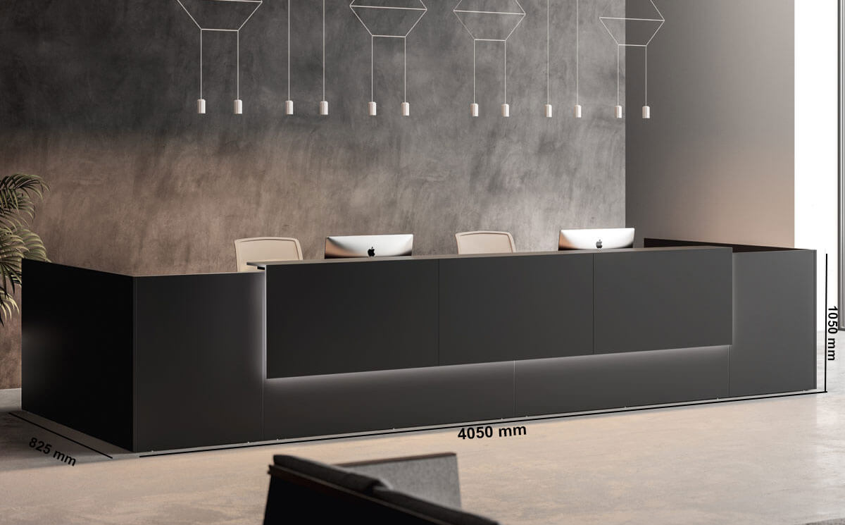 Naara 1 Large Reception Desk With Optional Overhang Panel Size Ig