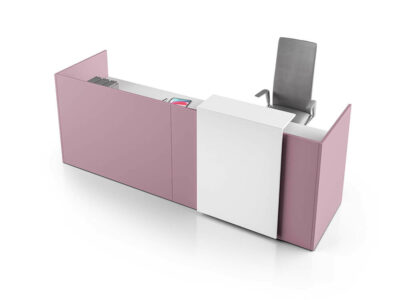 Naara Reception Desk With Optional Ovaerhang Panel 1