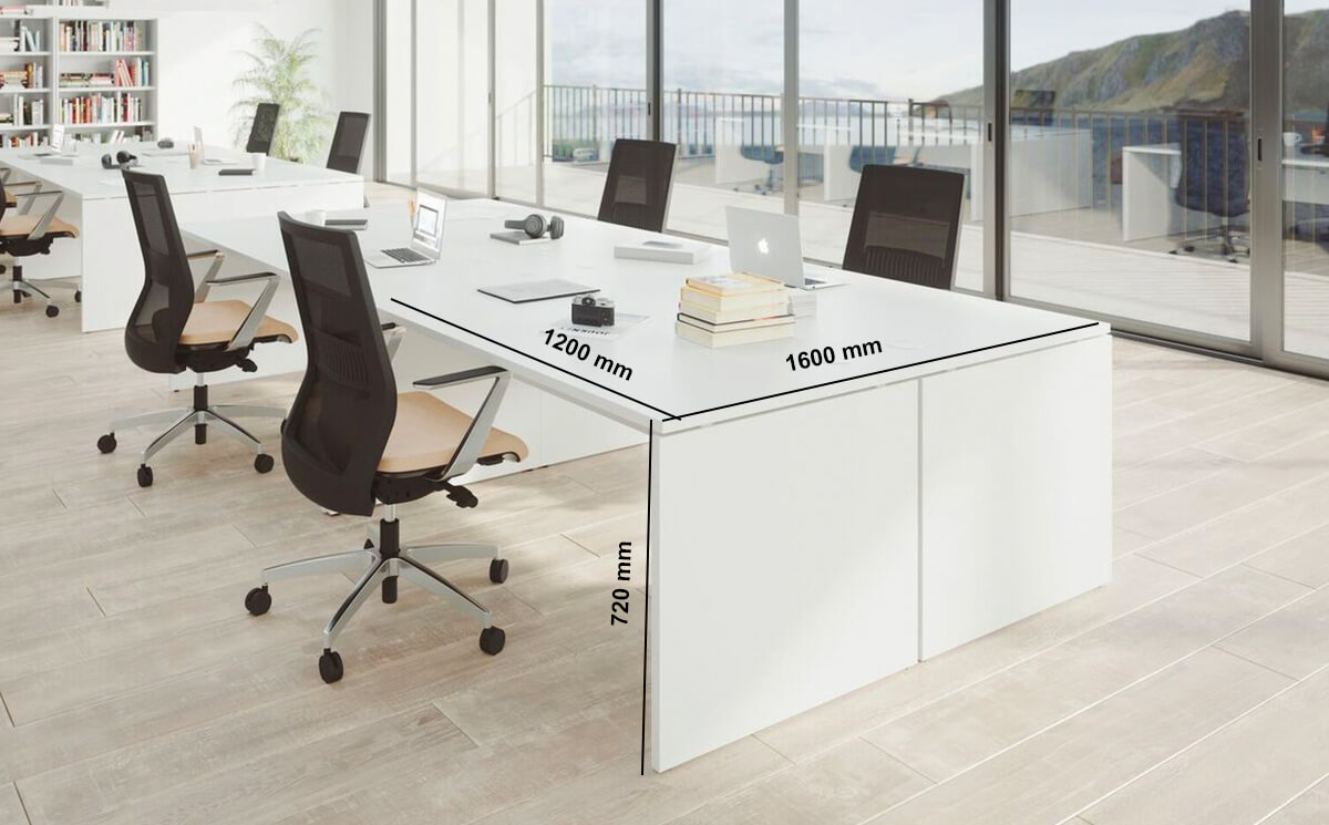 Naima Panel Legs Operational Desk For 2 And 4 Persons Dimension Image