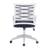 Pacari Designer Mesh Armchair With White Frame And Detailed Back Panelling 2