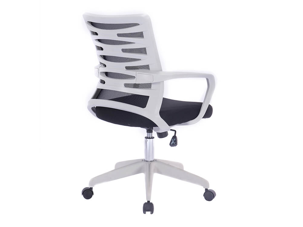 Pacari Designer Mesh Armchair With White Frame And Detailed Back Panelling 3