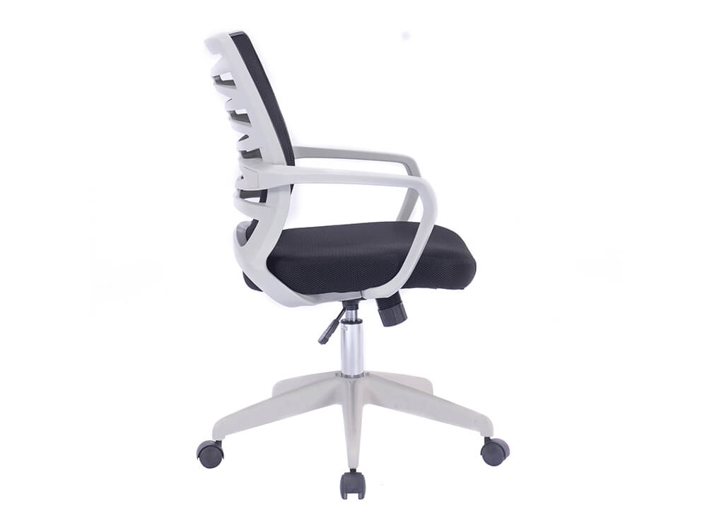 Pacari Designer Mesh Armchair With White Frame And Detailed Back Panelling 5