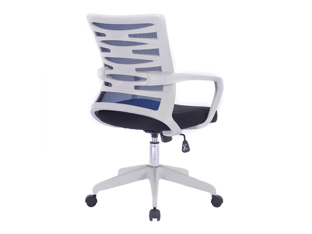 Pacari Designer Mesh Armchair With White Frame And Detailed Back Panelling 8