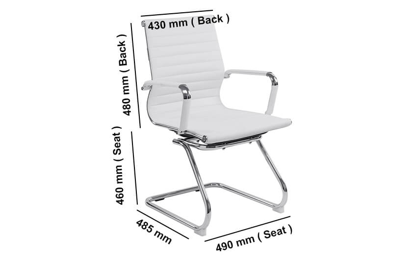 Pacifica Medium Back Bonded Leather Meeting Chair Dimension Image