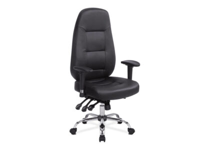 Palani Operator Chair With Bonded Leather Upholstery And Chrome Base