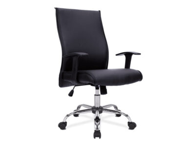 Palila Height Adjustable High Back Leather Faced Executive Chair With T Shaped Arms