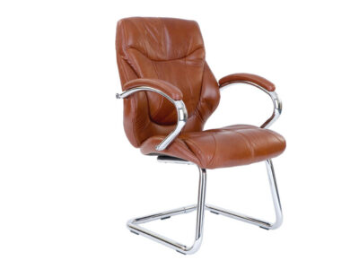 Pallaton High Back Luxurious Leather Boardroom Chair With Integral Headrest And Chrome Base 3