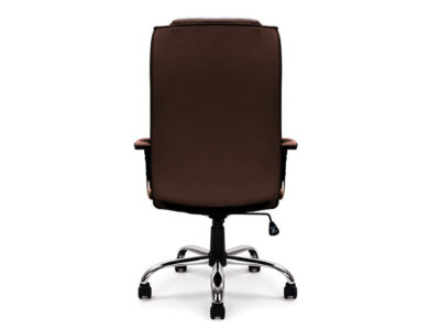 Pansy High Back Leather Faced Executive Armchair With Integral Headrest And Chrome Base 15