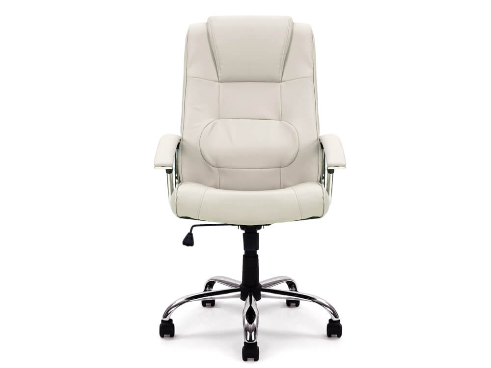 Pansy High Back Leather Faced Executive Armchair With Integral Headrest And Chrome Base 19