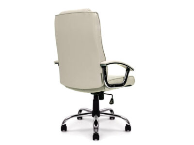 Pansy High Back Leather Faced Executive Armchair With Integral Headrest And Chrome Base 22