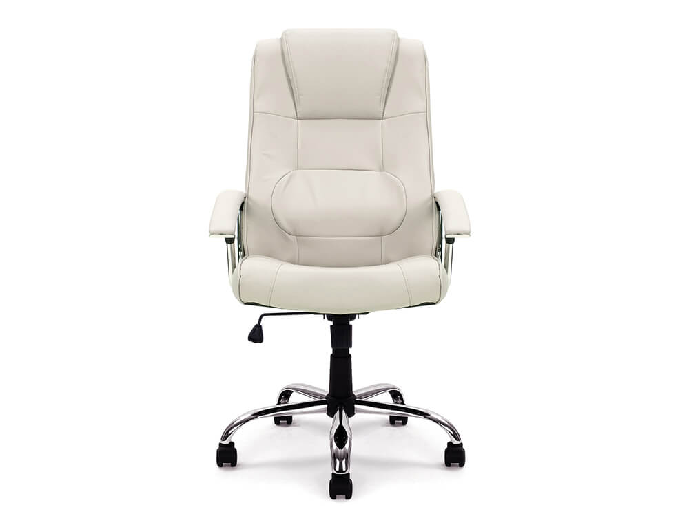 Pansy High Back Leather Faced Executive Armchair With Integral Headrest And Chrome Base 23