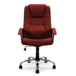 Pansy High Back Leather Faced Executive Armchair With Integral Headrest And Chrome Base 25