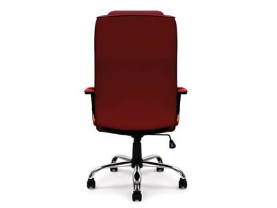 Pansy High Back Leather Faced Executive Armchair With Integral Headrest And Chrome Base 28