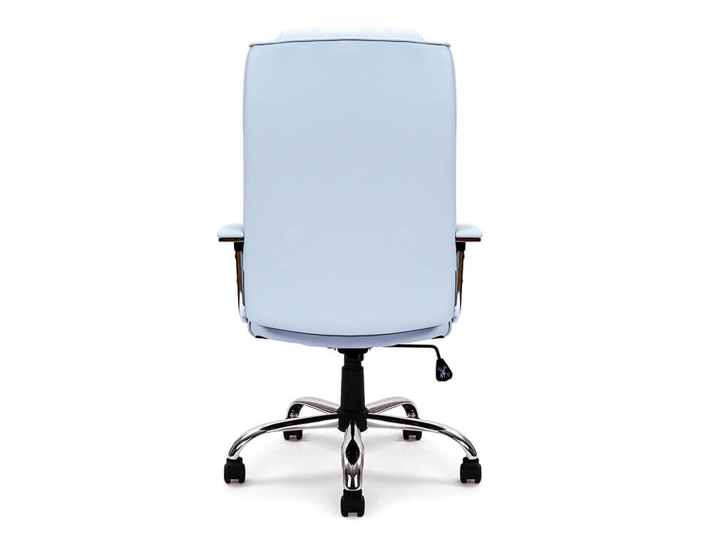 Pansy High Back Leather Faced Executive Armchair With Integral Headrest And Chrome Base 32