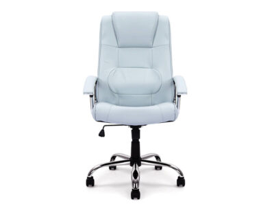 Pansy High Back Leather Faced Executive Armchair With Integral Headrest And Chrome Base 33