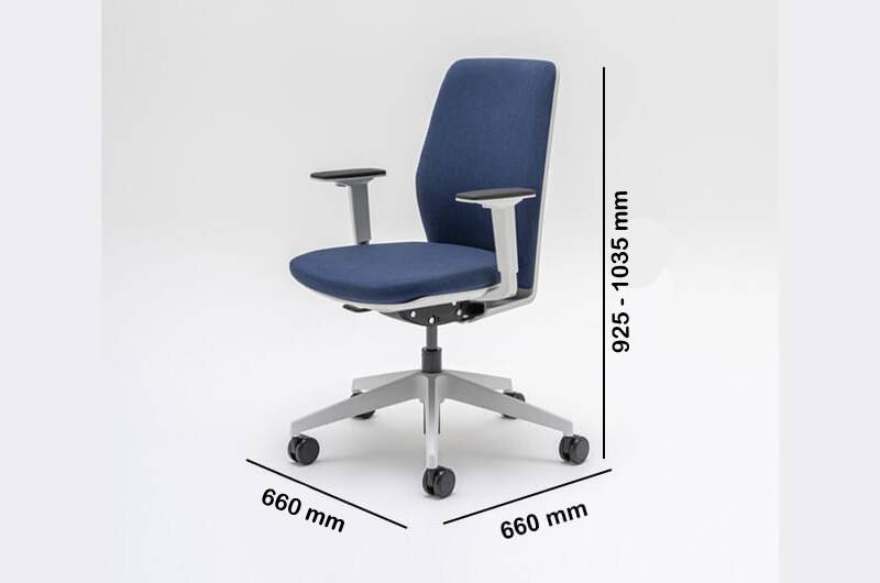 Ragni 1 Office Chair With Upholstered Backrest Dimension Image Ragni 1 Office Chair With Upholstered Backrest Dimension Image