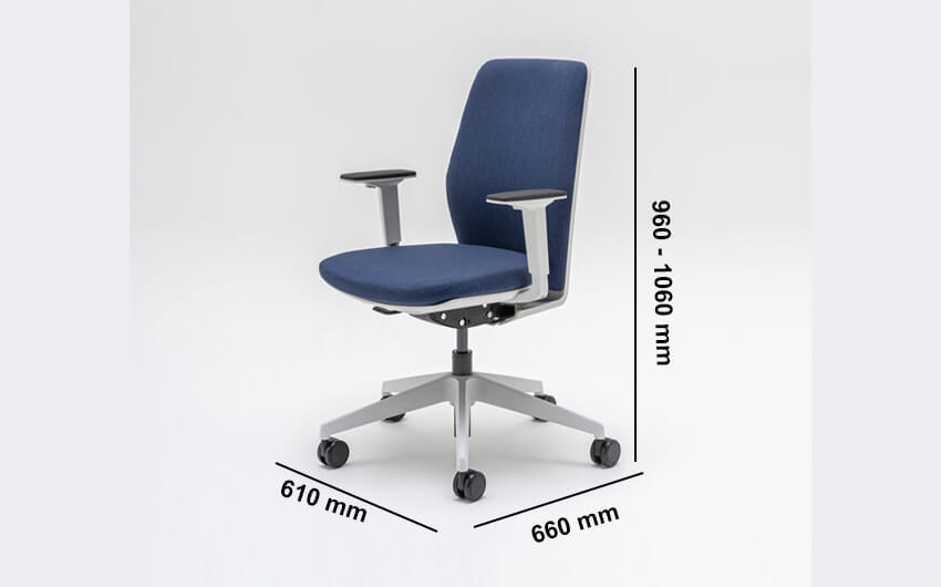 Ragni 1 Office Chair With Upholstered Backrest Dimension Image