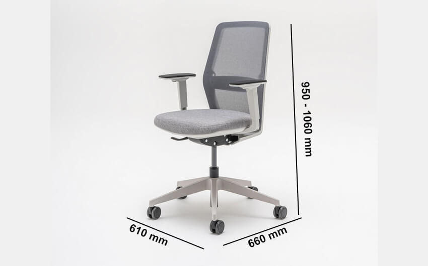 Ragni Office Chair With Mesh Backrest Dimension Image