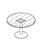 Round Shape Table(Leg - Ø100 And Base - Ø590, 4 Persons)