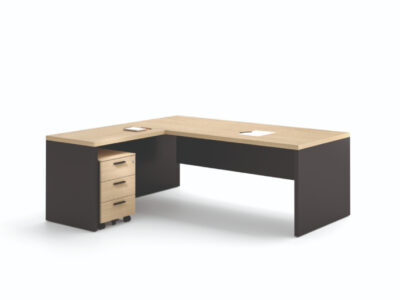 Sienna – Executive Desk With Slab Leg, Optional Return, Leather Insert And Credenza Unit 03
