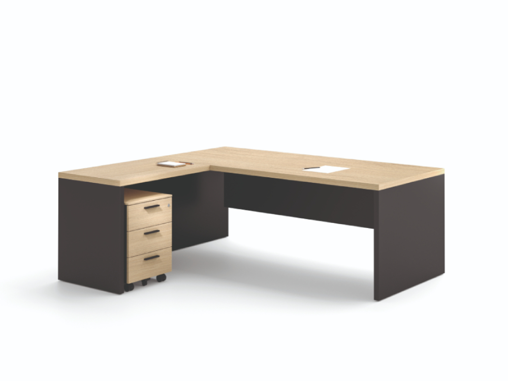 Sienna – Executive Desk With Slab Leg, Optional Return, Leather Insert And Credenza Unit 03