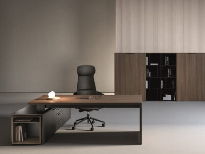 Sienna – Executive Desk With Slab Leg, Optional Return, Leather Insert And Credenza Unit 05