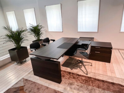 Clariss 8 Panel Legs Executive Desk With Optional Credenza Unit 2